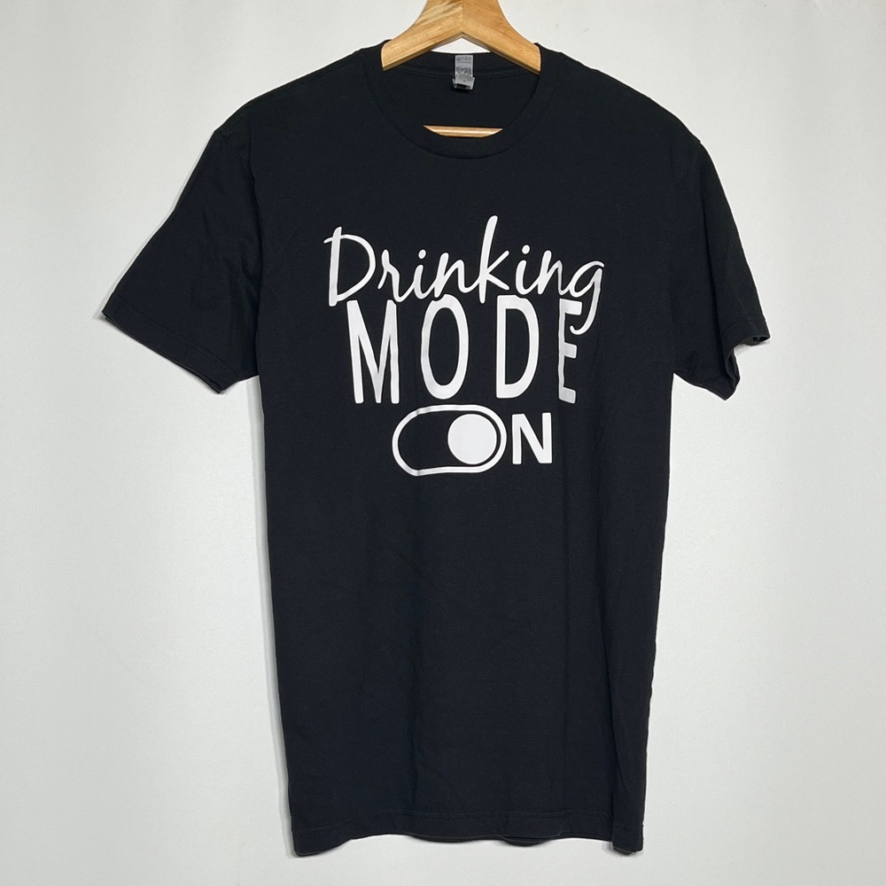 Next Level Apparel Black Tee - Drinking Mode On